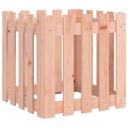Odlingslåda med staket-design 50x50x50 cm massivt douglasträ