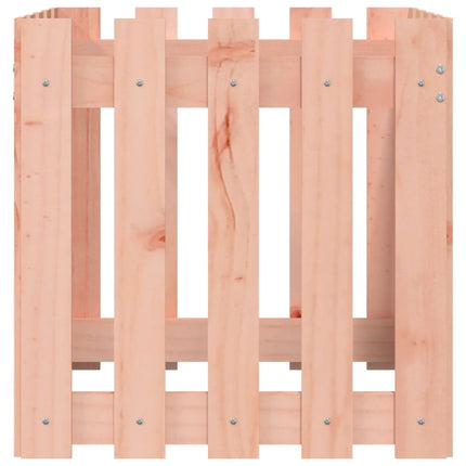 Odlingslåda med staket-design 50x50x50 cm massivt douglasträ