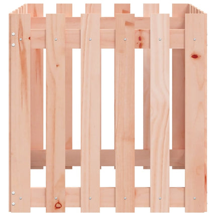 Odlingslåda med staket-design 60x60x60 cm massivt douglasträ
