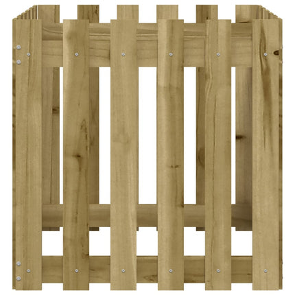 Odlingslåda med staket-design 60x60x60 cm impregnerat furu