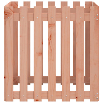 Odlingslåda med staket-design 70x70x70 cm massivt douglasträ