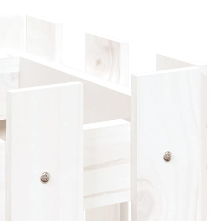 Odlingslåda med staket-design vit 60x30x30 cm massiv furu