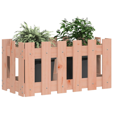 Odlingslåda med staket-design 60x30x30 cm massivt douglas-trä