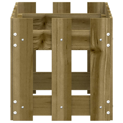 Odlingslåda med staket-design 60x30x30 cm impregnerad furu