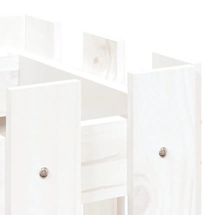 Odlingslåda med staket-design vit 100x30x30 cm massiv furu