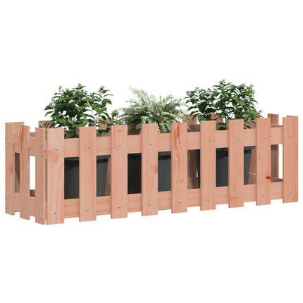 Odlingslåda med staket-design 100x30x30 cm massivt douglasträ