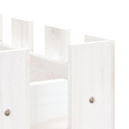 Odlingslåda med staket-design vit 100x50x50 cm massiv furu