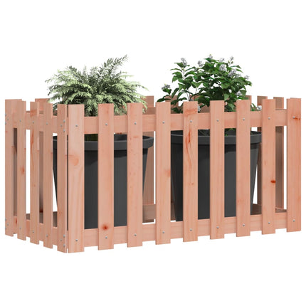 Odlingslåda med staket-design 100x50x50 cm massivt douglasträ