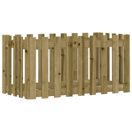 Odlingslåda med staket-design 100x50x50 cm impregnerad furu