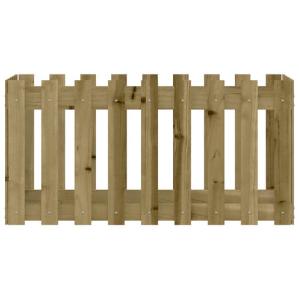 Odlingslåda med staket-design 100x50x50 cm impregnerad furu