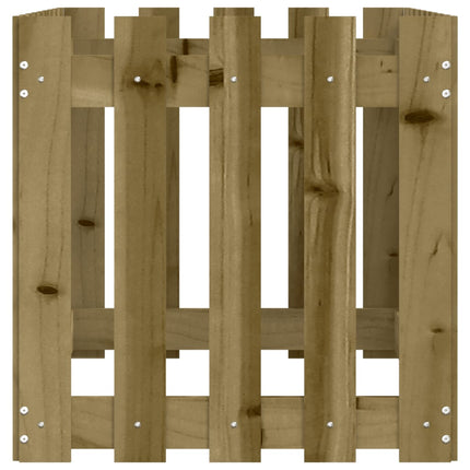 Odlingslåda med staket-design 100x50x50 cm impregnerad furu