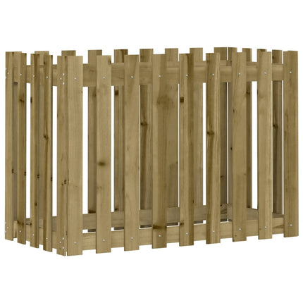 Odlingslåda med staket-design 100x50x70 cm impregnerad furu