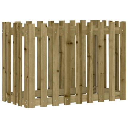 Odlingslåda med staket-design 100x50x70 cm impregnerad furu