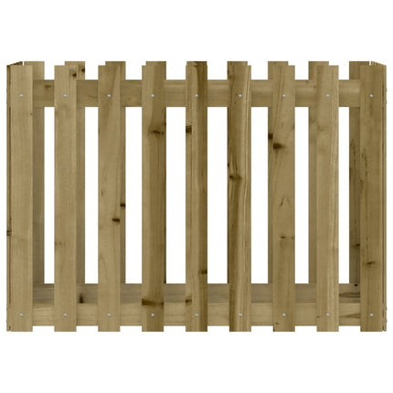 Odlingslåda med staket-design 100x50x70 cm impregnerad furu