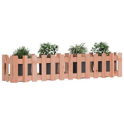 Odlingslåda med staket-design 150x30x30 cm massivt douglasträ