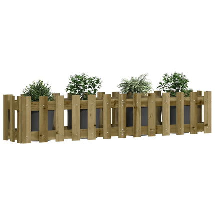 Odlingslåda med staket-design 150x30x30 cm impregnerad furu
