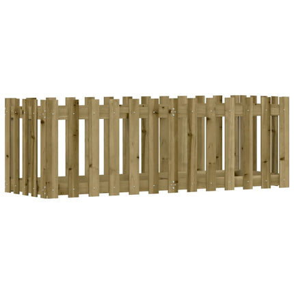 Odlingslåda med staket-design 150x50x50 cm impregnerad furu
