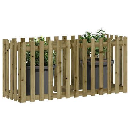 Odlingslåda med staket-design 150x50x70 cm impregnerad furu