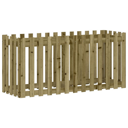 Odlingslåda med staket-design 150x50x70 cm impregnerad furu