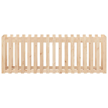 Odlingslåda med staket-design 200x50x70 cm massiv furu