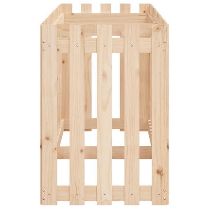 Odlingslåda med staket-design 200x50x70 cm massiv furu