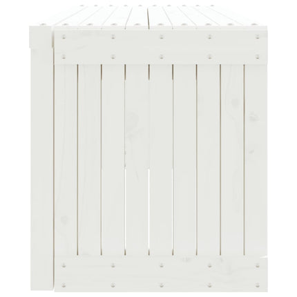 Trädgårdsbänk justerbar vit 212,5x40,5x45cm massiv furu