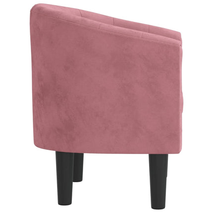 Fåtölj rosa sammet