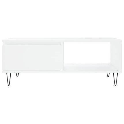 Soffbord vit 90x60x35 cm konstruerat trä
