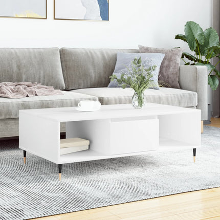 Soffbord vit 104x60x35 cm konstruerat trä