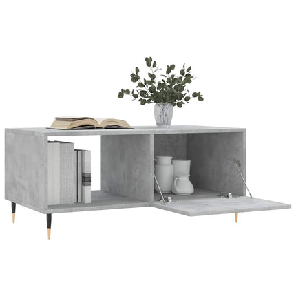 Soffbord betonggrå 90x50x40 cm konstruerat trä