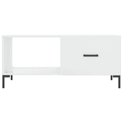 Soffbord vit högglans 90x50x40 cm konstruerat trä