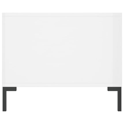 Soffbord vit högglans 90x50x40 cm konstruerat trä