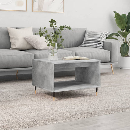 Soffbord betonggrå 60x50x40 cm konstruerat trä
