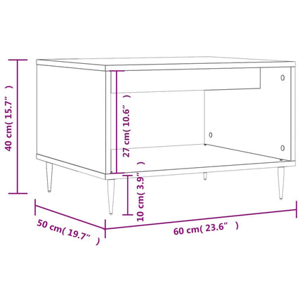 Soffbord rökfärgad ek 60x50x40 cm konstruerat trä