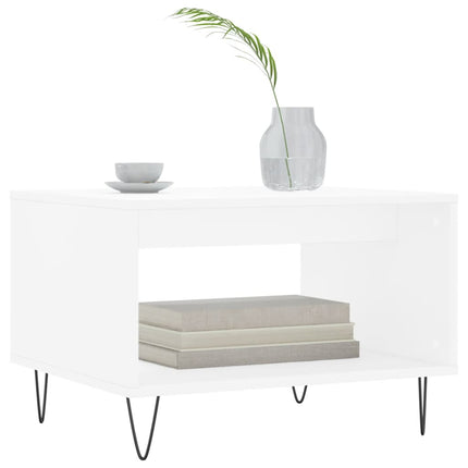 Soffbord vit 60x50x40 cm konstruerat trä