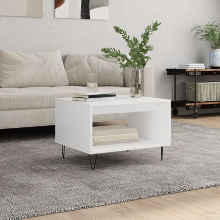 Soffbord vit 60x50x40 cm konstruerat trä