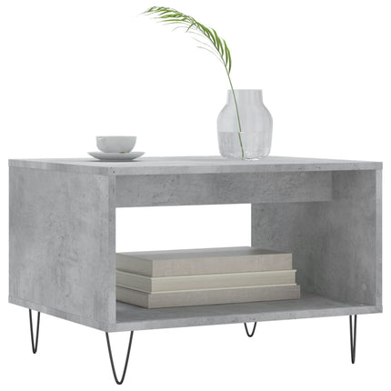 Soffbord betonggrå 60x50x40 cm konstruerat trä