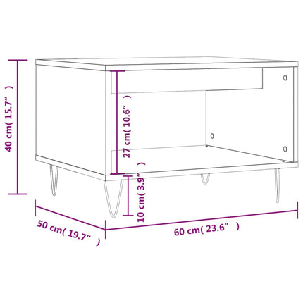 Soffbord betonggrå 60x50x40 cm konstruerat trä
