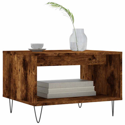 Soffbord rökfärgad ek 60x50x40 cm konstruerat trä