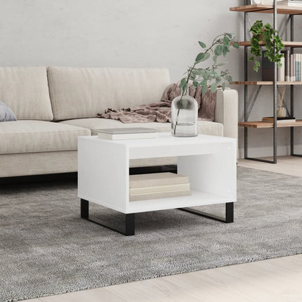 Soffbord vit 60x50x40 cm konstruerat trä