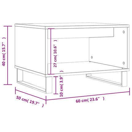 Soffbord rökfärgad ek 60x50x40 cm konstruerat trä