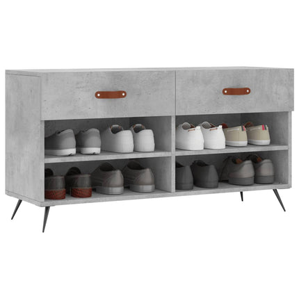 Skobänk betonggrå 102x35x55 cm konstruerat trä