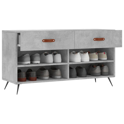 Skobänk betonggrå 102x35x55 cm konstruerat trä