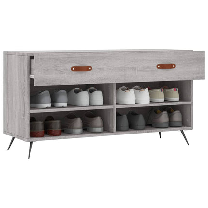 Skobänk grå sonoma 102x35x55 cm konstruerat trä