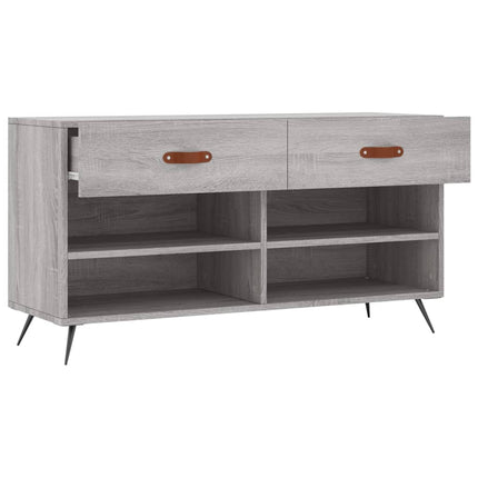 Skobänk grå sonoma 102x35x55 cm konstruerat trä