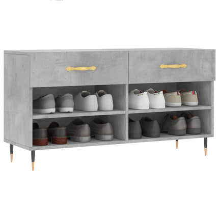 Skobänk betonggrå 102x35x55 cm konstruerat trä