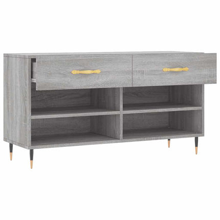 Skobänk grå sonoma 102x35x55 cm konstruerat trä