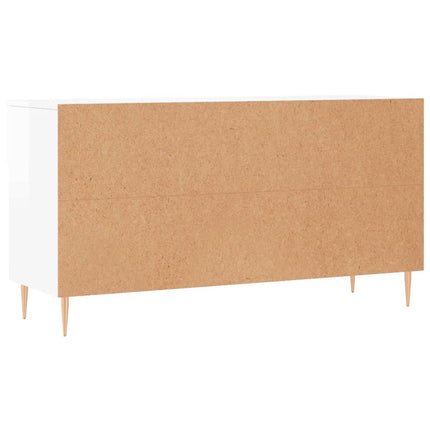 Skobänk vit högglans 102x35x55 cm konstruerat trä
