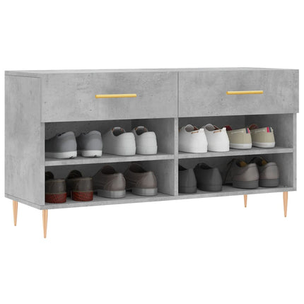 Skobänk betonggrå 102x35x55 cm konstruerat trä