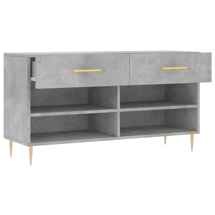 Skobänk betonggrå 102x35x55 cm konstruerat trä